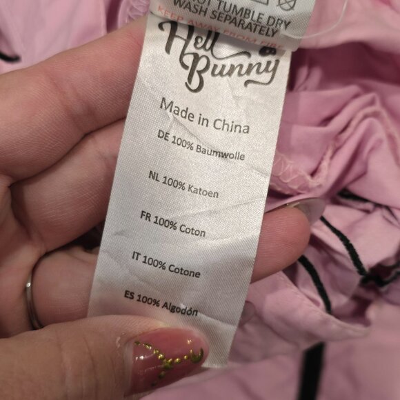 Hell Bunny Pink Spider Web Print Skirt size S Gothic Halloween Rockabilly - Picture 11 of 16